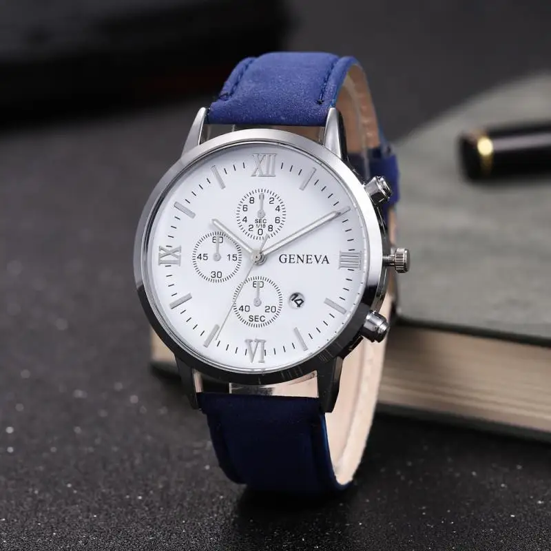 

Double Calendar Men's waterproof, glow in the dark gold steel band quartz watches Casual belt men's watch