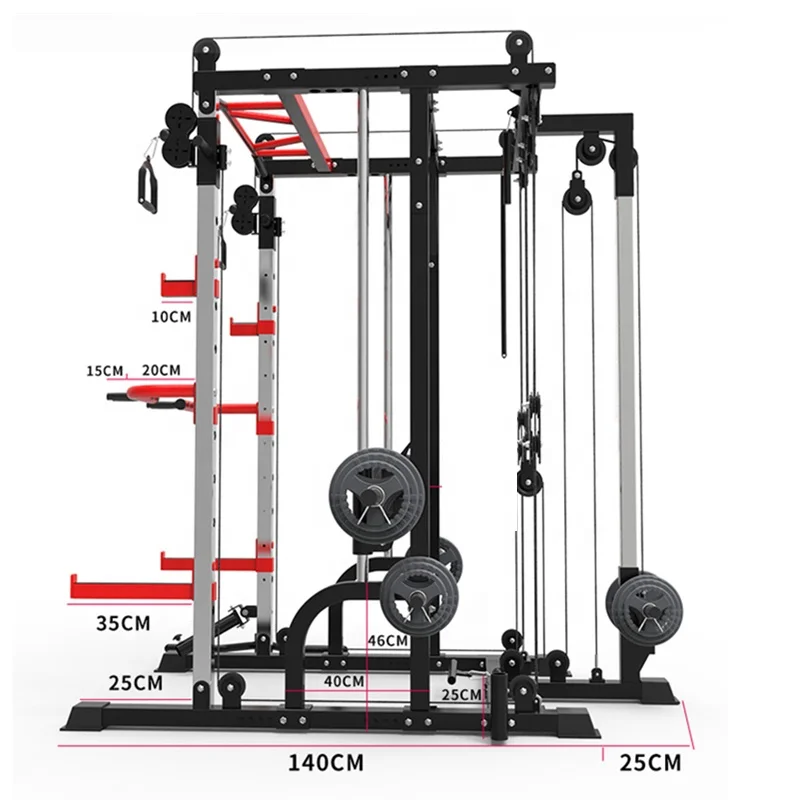 

Fitness exercise equipment multi Functional Trainer Squat Rack machine, Customized