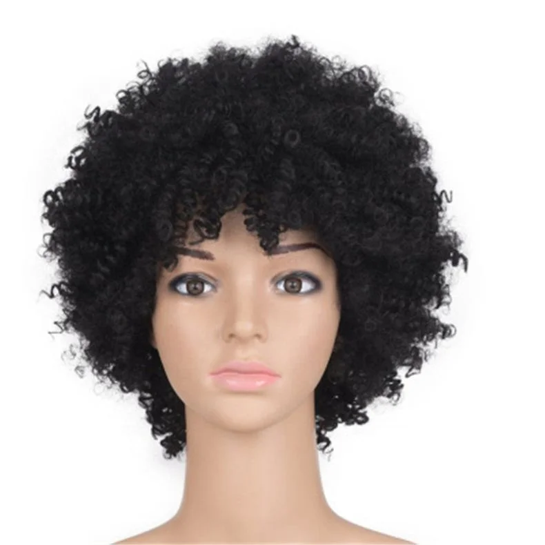 

High Quality Sexy Women Wig African Short Curly Hair Headgear Black