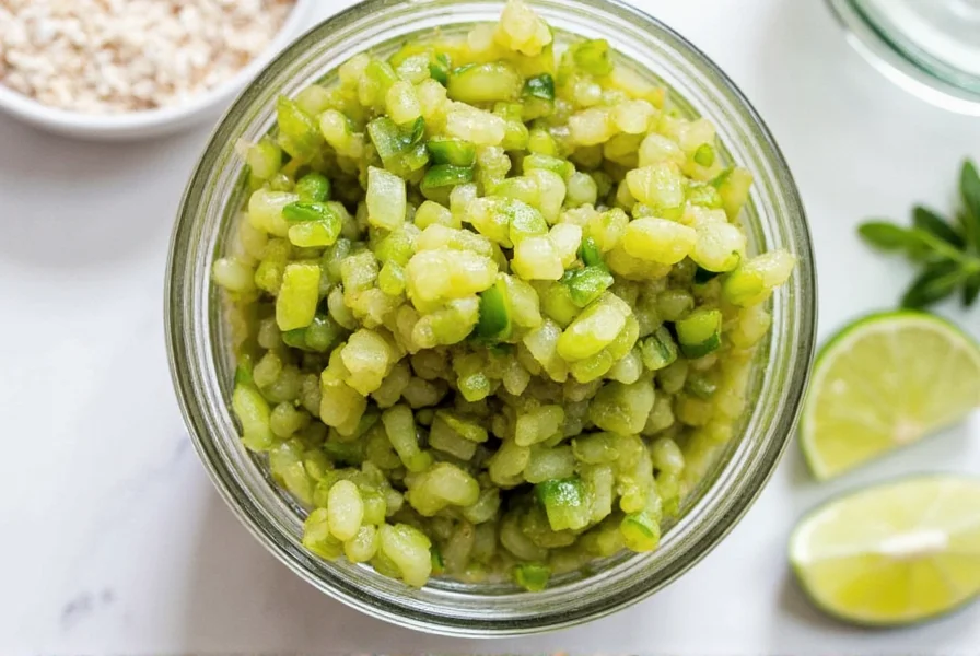 Chopped vegetables in mixing bowl for relish