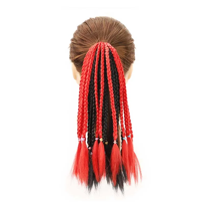 

Children's performance dance hair accessories Jumbo Braiding Hair small braid ponytail wig three-strand braid ponytail, 26 colors