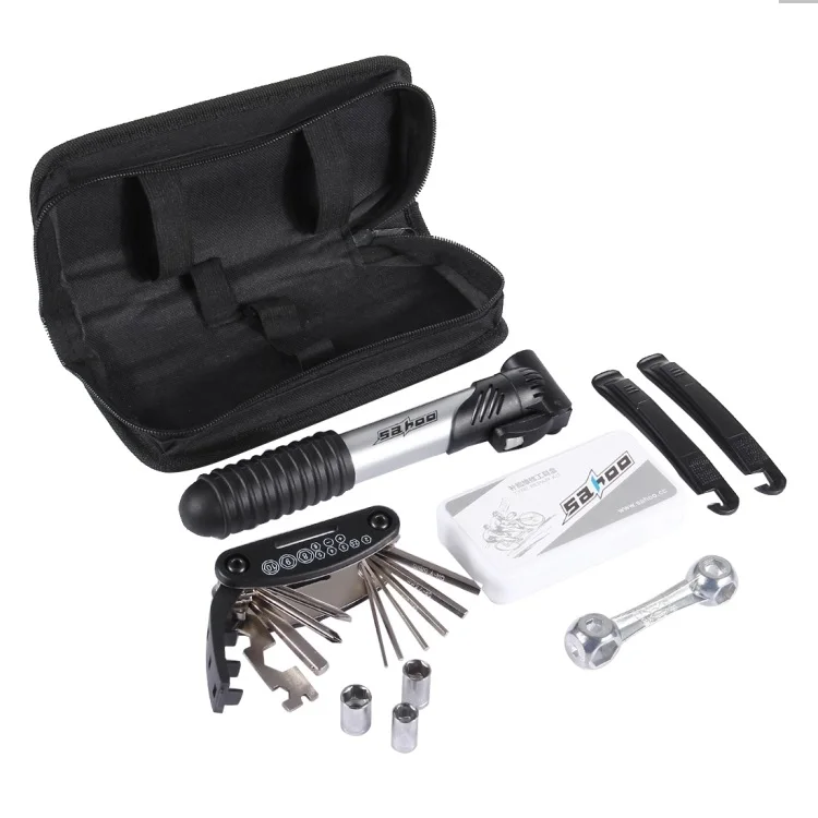 

High Quality Portable Bicycle Repair Tool Kit Emergency Bike Tire Tool Set, Black
