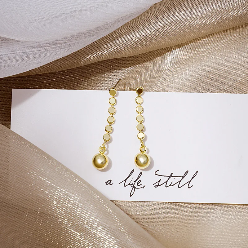 

fashion trendy metal gold plated dangle earrings