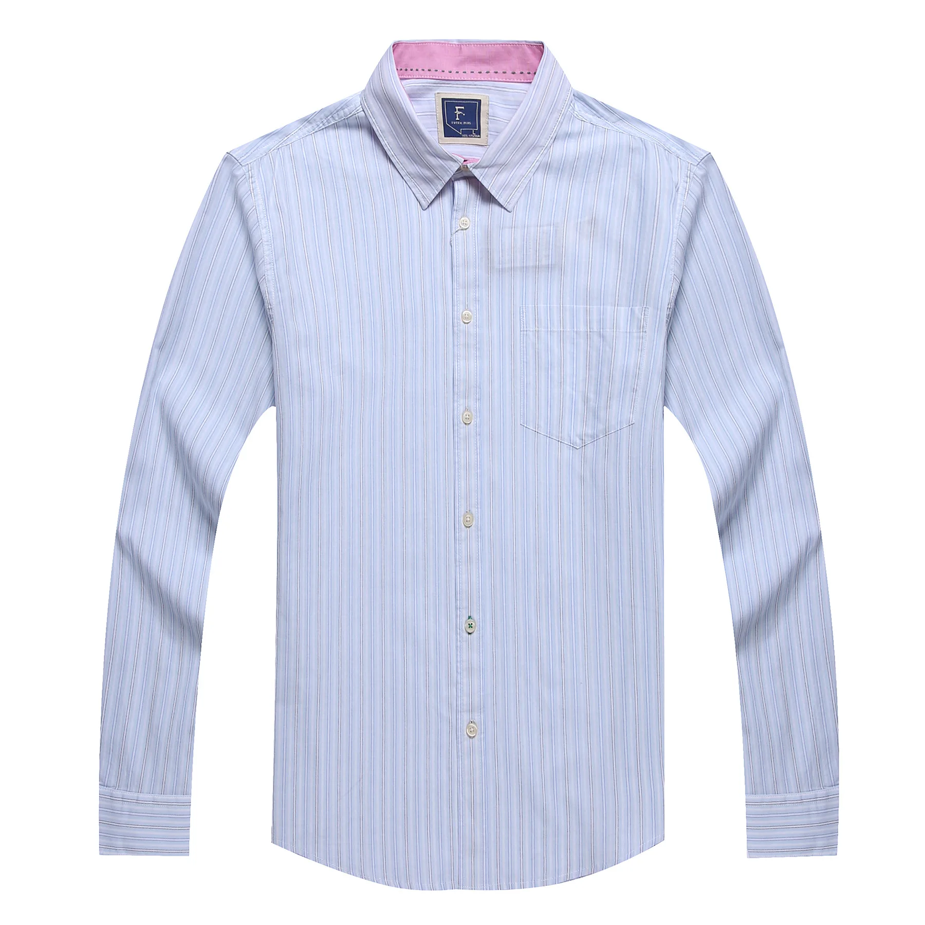 棉质衬衫男士春季休闲修身男士正装衬衫长袖时尚修身 joker 衬衫