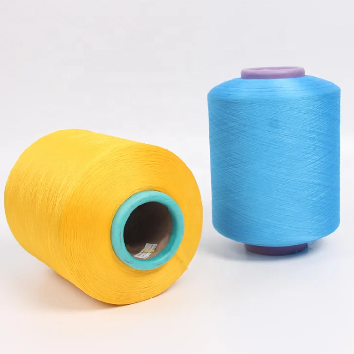 
spandex covered spun polyester yarn dty 150/48 for knitting 
