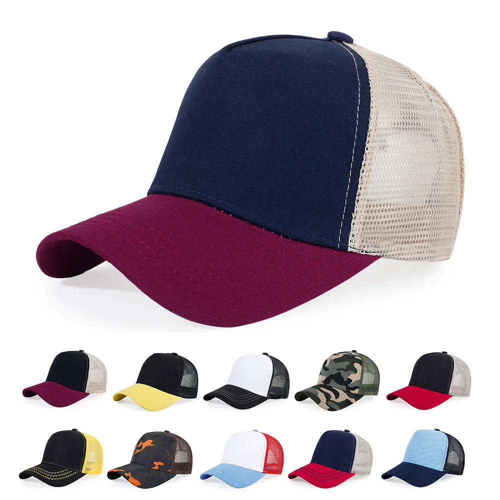 

Wholesale Factory in stock 5 panel blank plain mesh baseball cap trucker hats