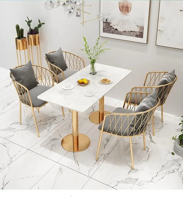 Nordic style furniture charm metal wire dining chair