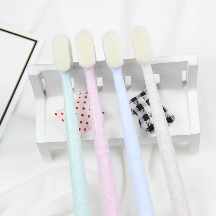 

Eco friendly soft fiber tooth brush 10000+ super fine shape bristle portable micro nano toothbrush, Blue,green, pink, brown