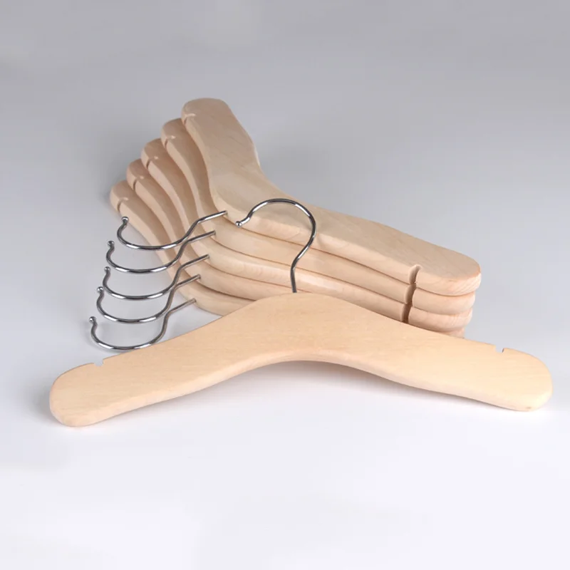 

High Quality Baby Coat Hanger Kids Natural Color Wood Hangers For Children'S Clothing