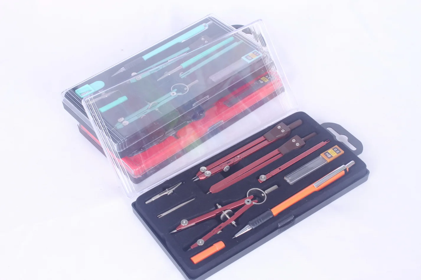 Wholesale Compass Set In Pvc Box With 3pcs Compasses And Mechanical Pencil For Math Geometric
