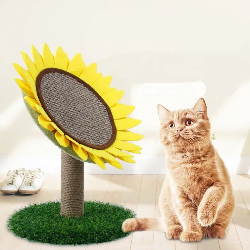 

Sunflower Cat Scratching Table Cat Grinding Claw Toy Round Cat Scratching Board, Photo