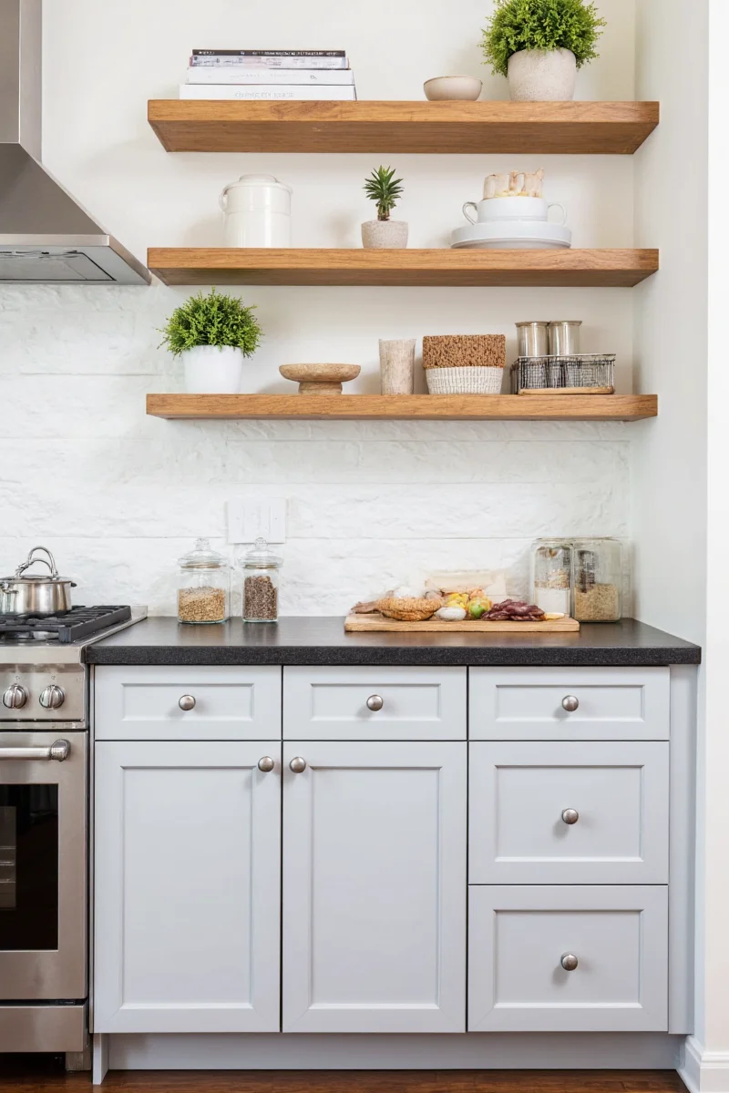 Urban jungle kitchen with hanging plants and lush greenery