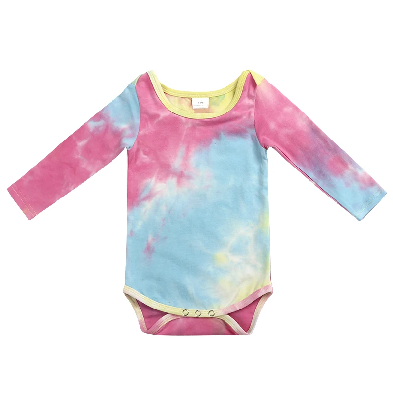 Tie Dye Cotton Wholesale Baby Clothes Newborn Infant Baby Girls Long