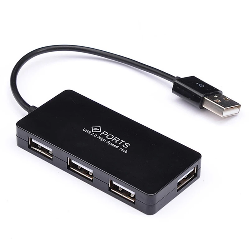 

2.0 Ports Por Splitter Usb2.0 Slim Driver Hi Speed Usb Hub 4 Port, Black