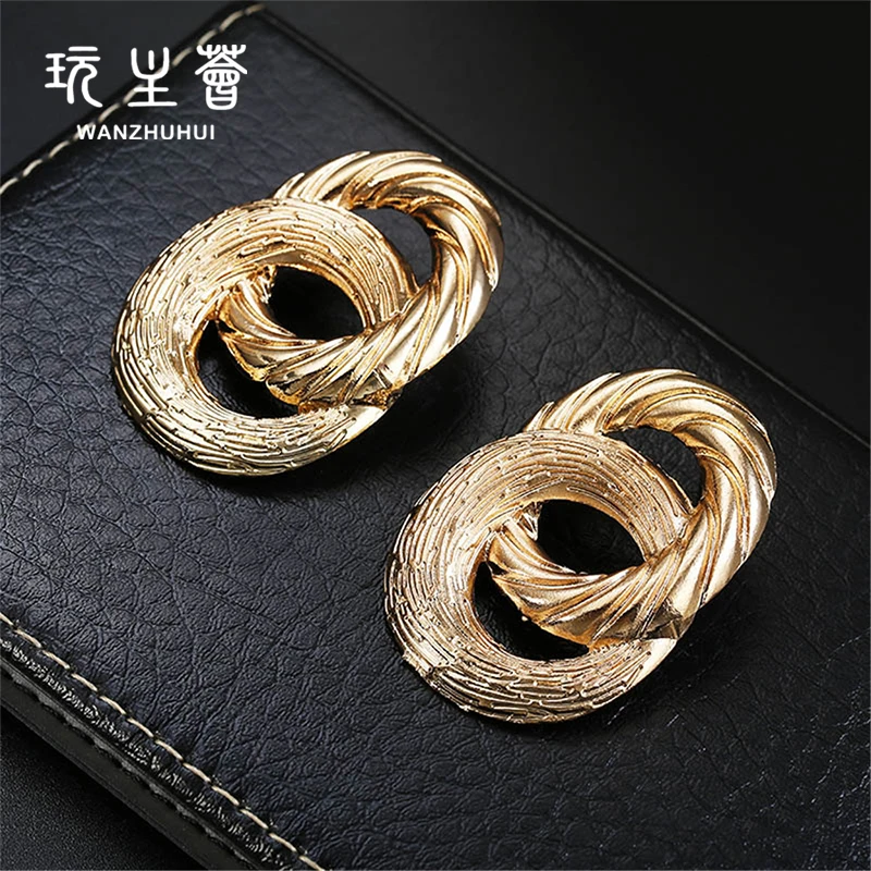 

Winding alloy 8-shaped double ring simple geometry earrings and Earrings for women earings 2020