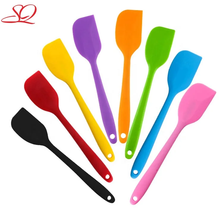 

21cm 28cm Food grade Silicone Basting Pastry Kitchen Baking Butter Scraper Grill Silicone Cooking Cake Scream Bbq Spatula, Colorful