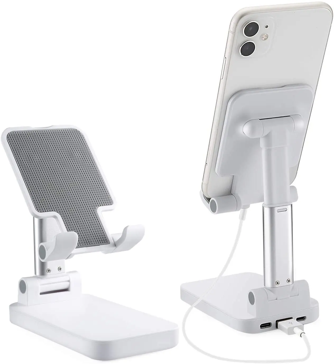 

2021 Taiworld Foldable Phone Stand with 5000 mAh USB Power Bank Multi-Angle Adjustable Desk Compatible with All Mobile Phones