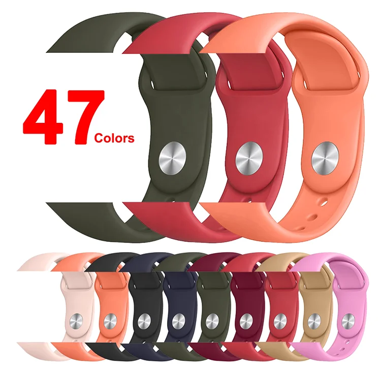 

Lianmi Classic Silicone Replacement Band Strap For Apple Watch Band Series 6 5 4 3 2 1SE For Iwatch Band Strap 38 40 42 44 MM, Multi colors/as the picture shows