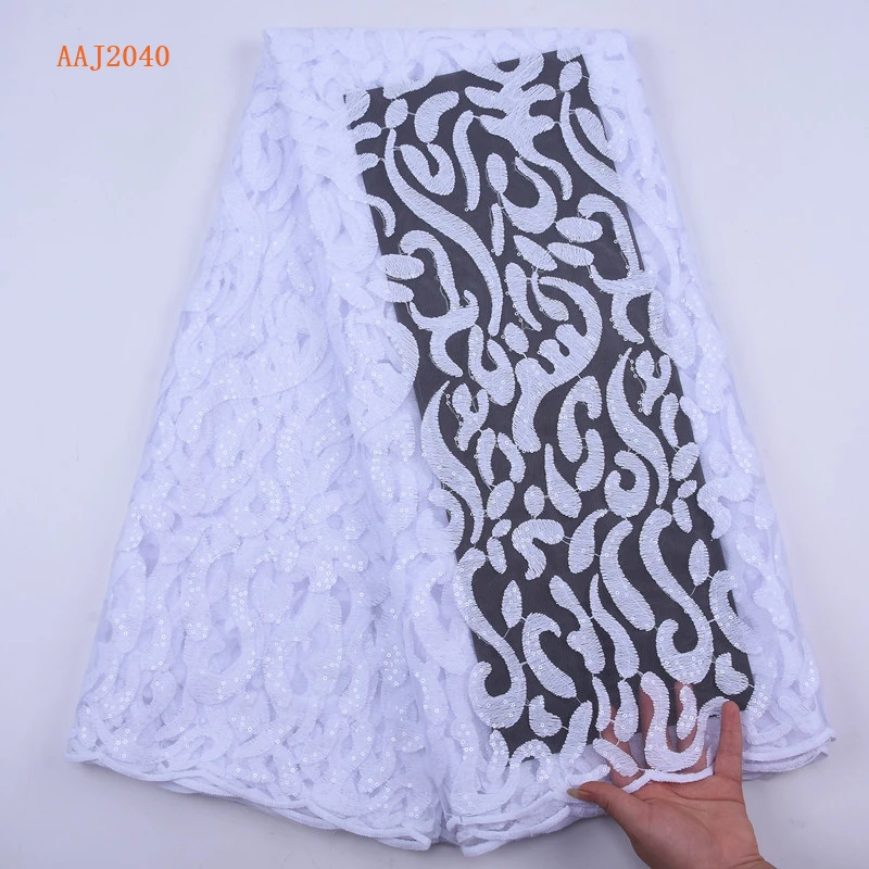 

High Quality Latest French Tulle Lace Fabric African Embroidery asoebi Net Lace For Women Evening Party Dress 2040