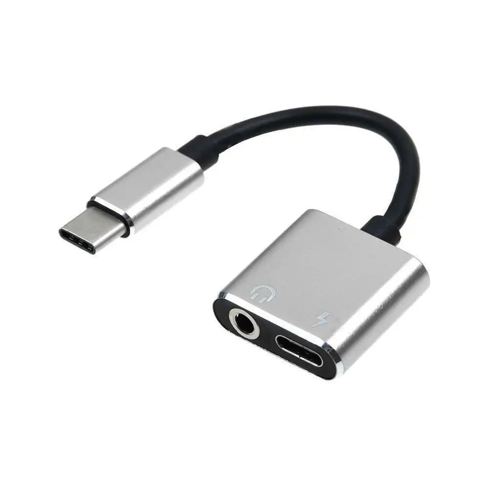 2 en 1 tipo-C a 3,5mm para auriculares Jack Adaptador de Audio AUX cargador de carga de Cable - ANKUX.COM