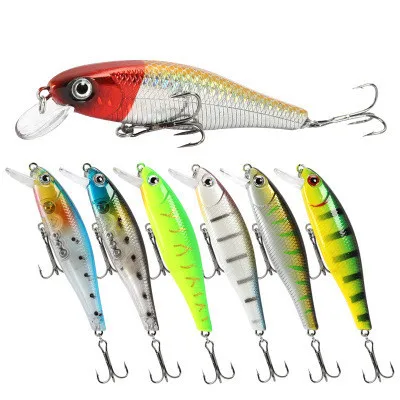 

hot model fishing lures hard bait 7 color for choose minnow quality professional minnow depth1-1.8m, 7 colors
