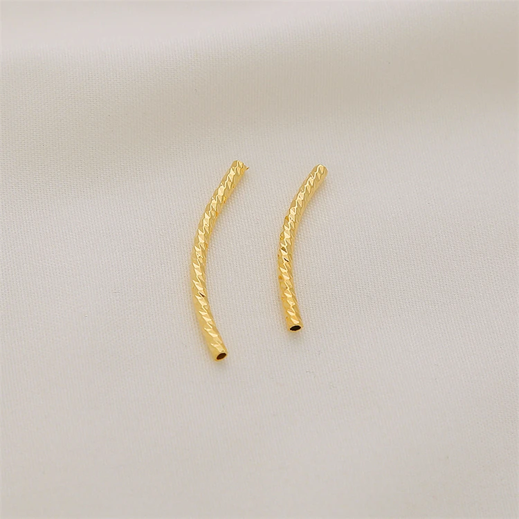 

Jewelry separate tubes 18K Gold plated copper bracelet women jewelry making decorative pattern bend Pipe