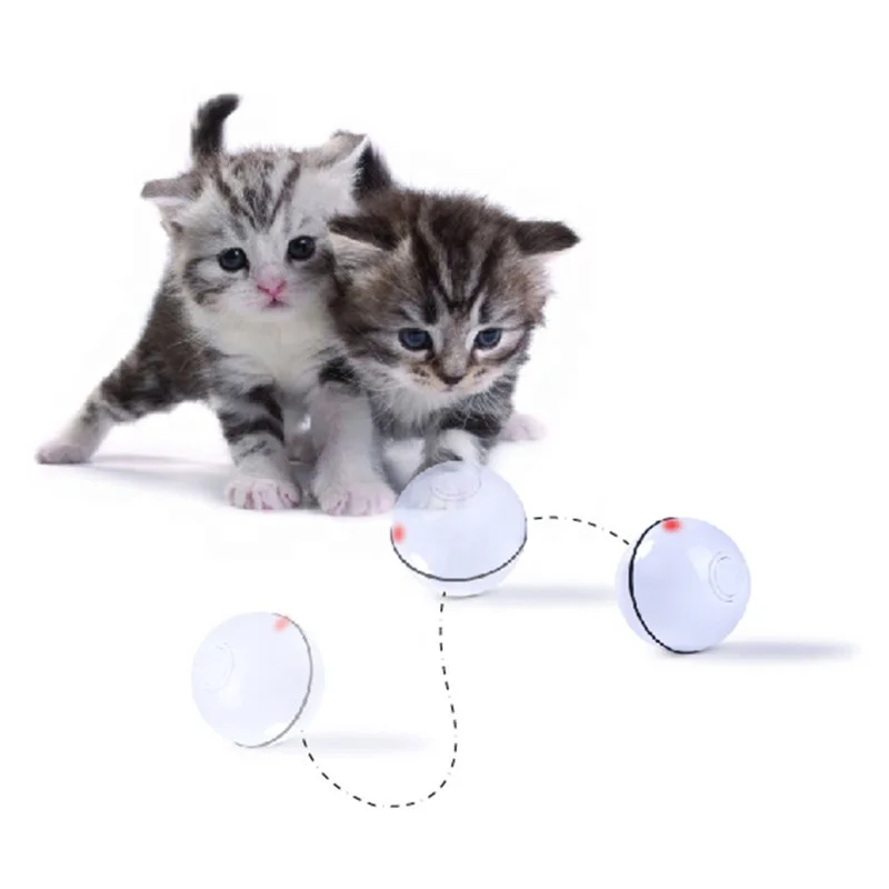 

Funny Cat Ball Interactive Cat Toy Self Rotating Ball LED Luminous Free Ball USB Charging, Red/white/green