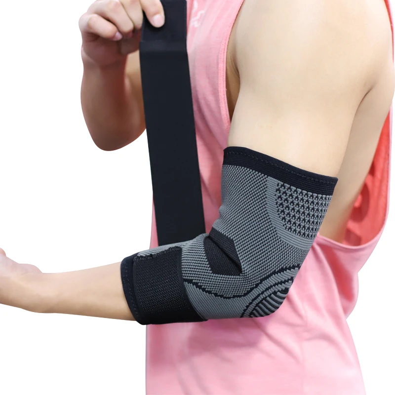 

Chinese Supplier Elastic Compression 3d Knitting Elbow Support Elbow Brace elbow wraps, Black green