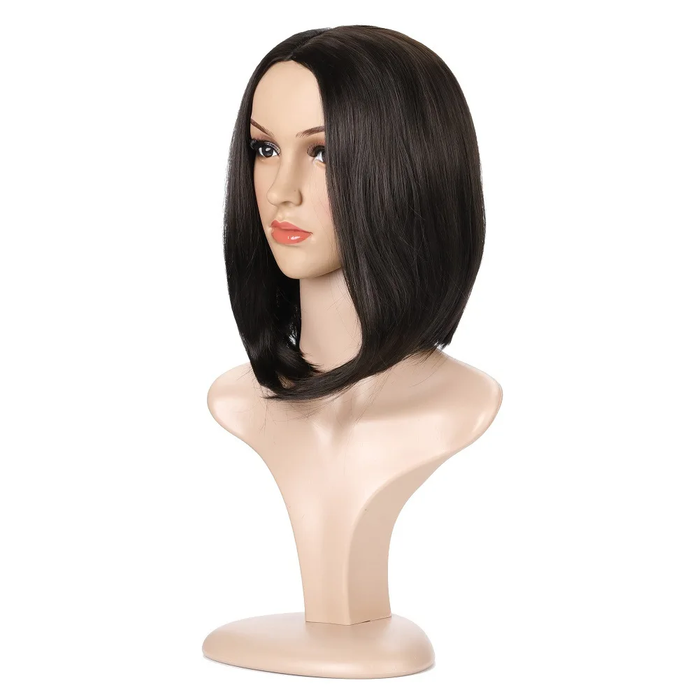 

2020 Hot Selling Short Hair Hair Extension Midpoint Short Bob Straight Hair Wigs For Black Women Synthetic Cover, Customize