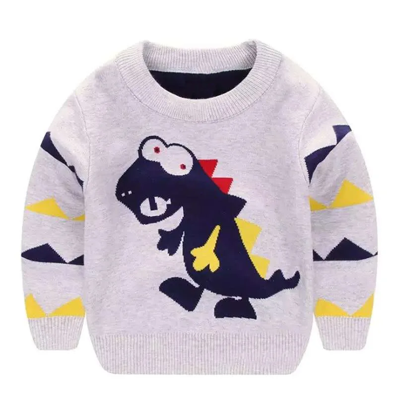

Cartoon dinosaur children's sweater long-sleeved pullover children's sweater