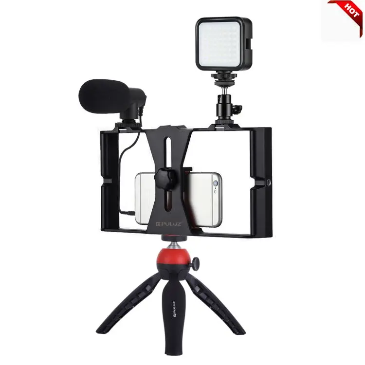 

PULUZ Other Camera Accessories Vlogging tripod Live Broadcast LED Selfie Fill Light Smartphone Video Rig Kits with Microphone