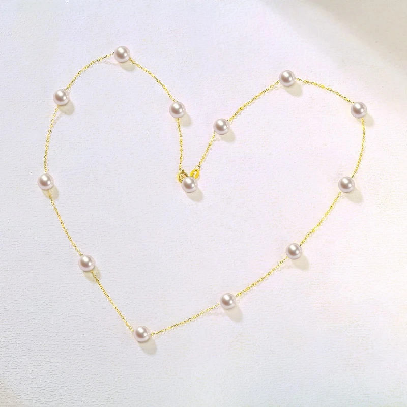 

Real Fresh Water Pearl Necklace Women Chain Jewelry 18k Freshwater Pearl Necklaces