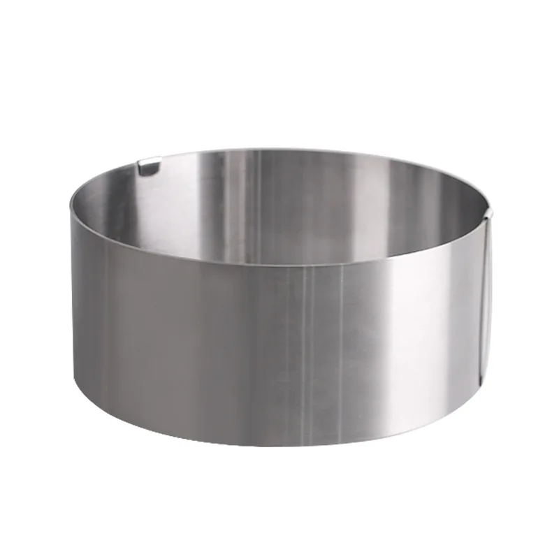 

6-12 Inch Wholesale Bulk Stainless Steel Round Shaped Adjustable Circular Ring Baking Tool Mousse Cake Mold, Silver