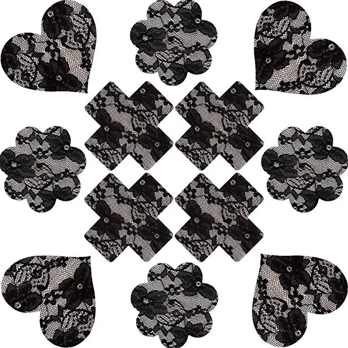 Nipple Covers, Women Disposable Flower Shaped Nipple Covers - 12 Pairs