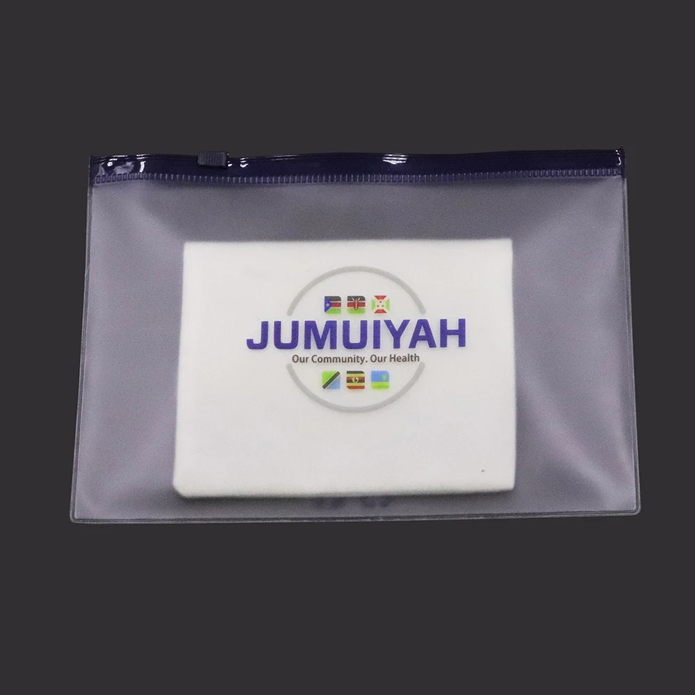 

waterproof custom frosted print logo pvc garment cosmetic hair extension packaging plastic blue zipper bag zip poly bags, Clear/frosted