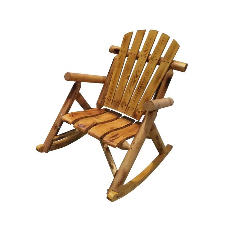 户外休闲摇椅木摇椅原木摇臂门廊摇杆