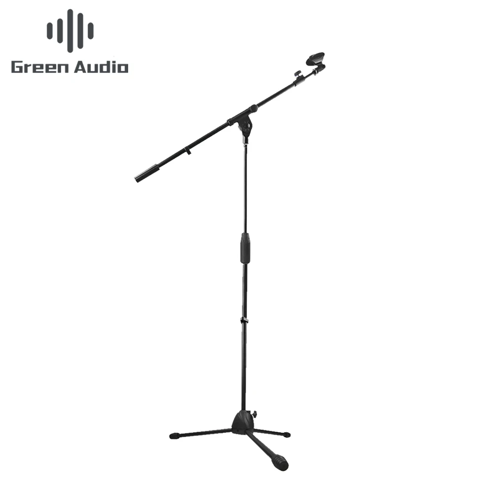 

Professional Mic stand all metal mobile microphone stand with button adjustable microphone stand