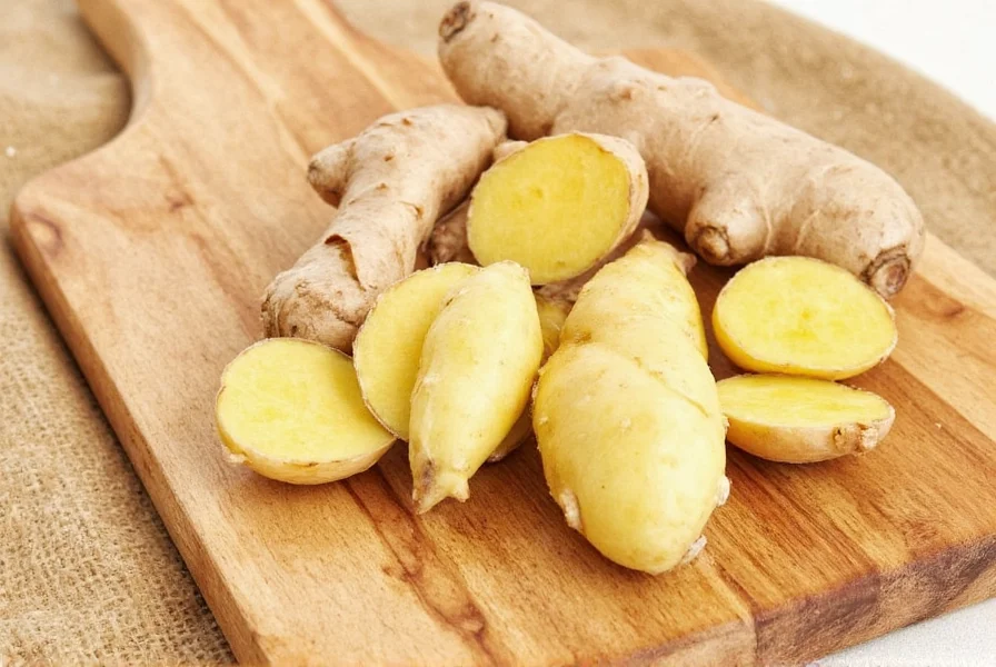 Fresh ginger root stored in various preservation containers