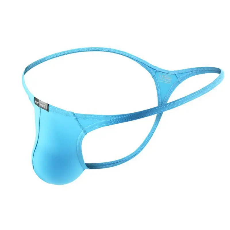 
Spot hot style underwear for men breathable nylon solid color low waist g string underwear 