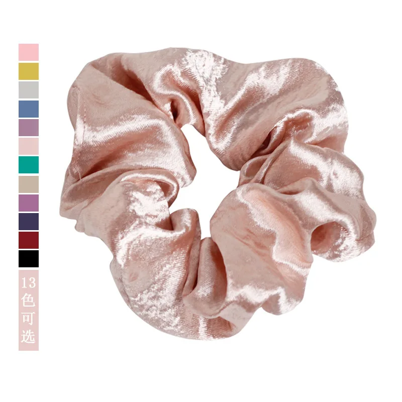 

CLARMER New Arrived Fashion Vintage Hair Accessories Hair Tie Elastic Hair Band Satin Silk Oversize Scrunchies For Women