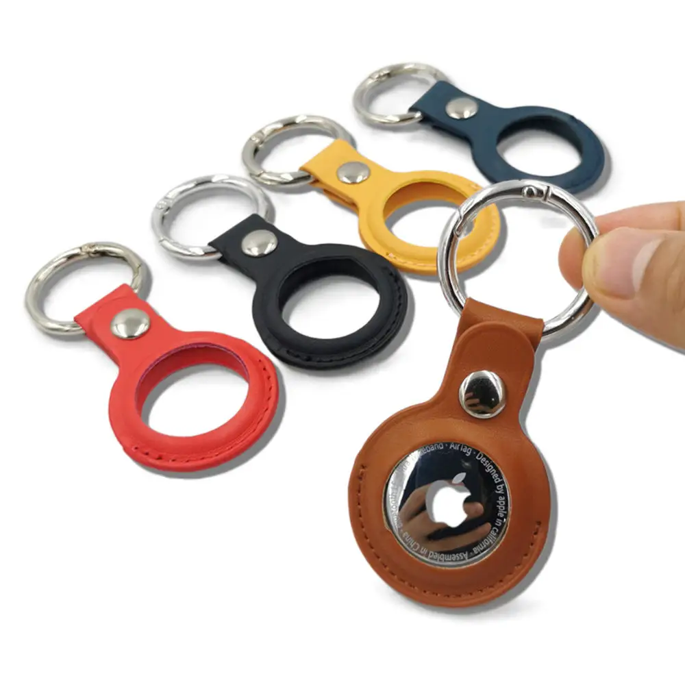 

Factory Wholesale for Air tag Accessories Protective Keychain Holder Pu Leather Cases For Apple Airtag, 5 colors choice