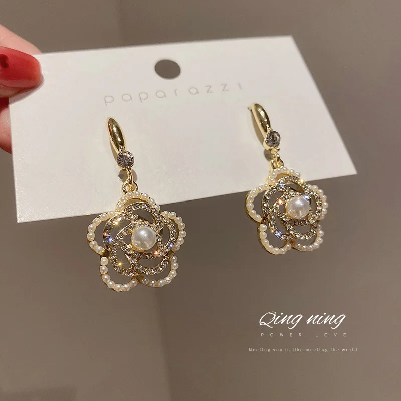 

wholesale earrings charms crystal drop earrings with flowers
