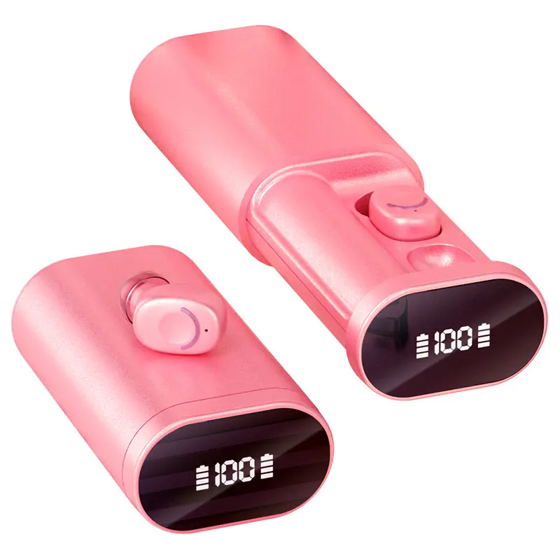 

Mini tws wireless waterproof earbud V5.2 with 2200mAh charging case with led display sports gaming wireless wireless earphones, Black white pink blue
