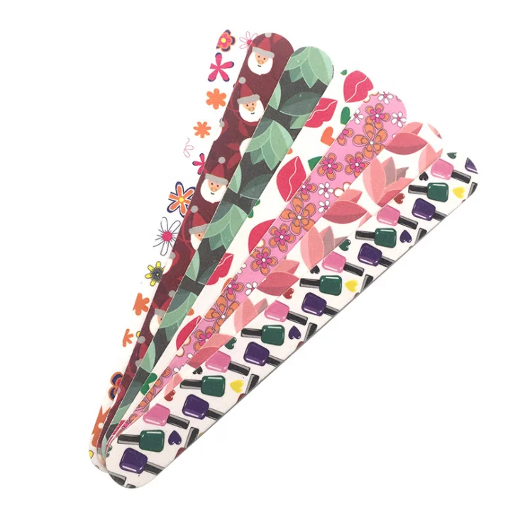 

OEM Floral Printed Nail File Portable Christmas Nail Manicure Polish Tool, Multi colors