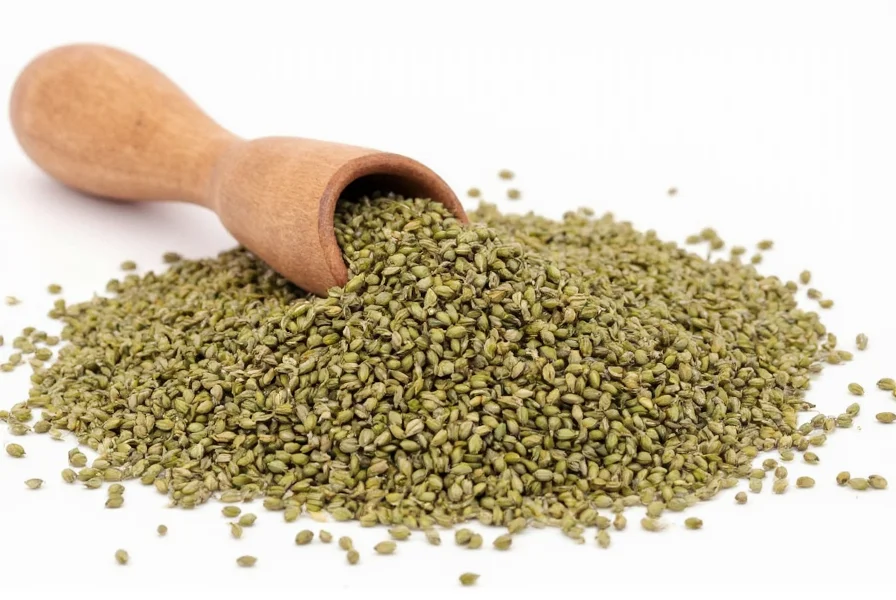 Homemade spice blend ingredients for fennel seed substitute arranged on marble surface