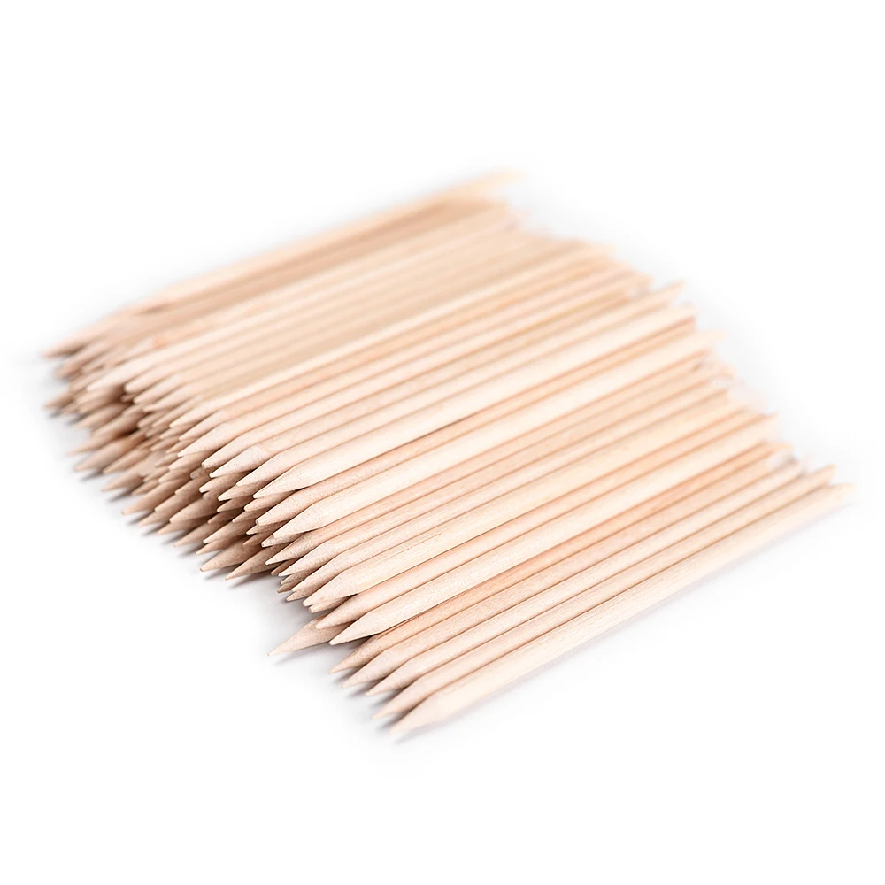 

100PCS/PACK Orange Wood Sticks for Cuticle Pusher Double End Dead Skin Remover Cleaner