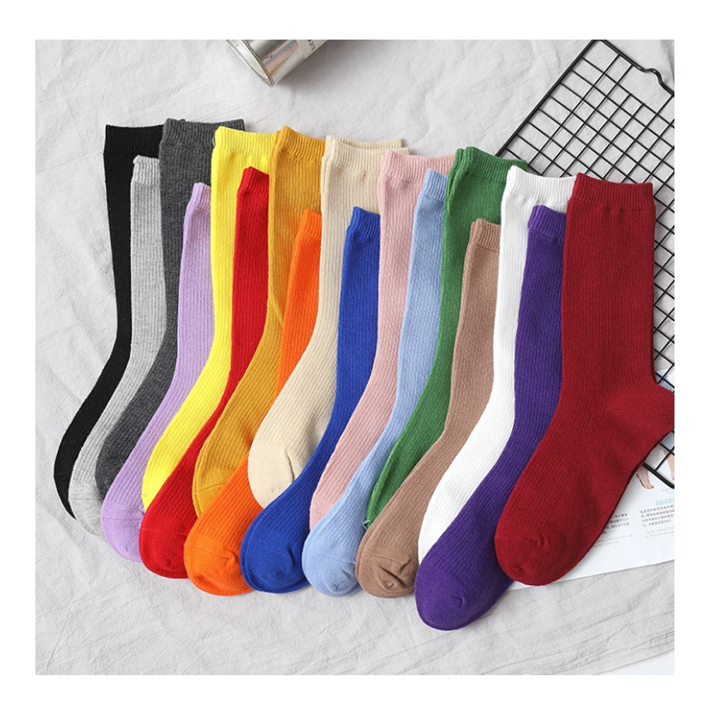 

High Quality Custom Calcetines Socken Comic Character Cotton Funky Funny Cartoon Socks, Turmeric, beige, orange, pink, blue