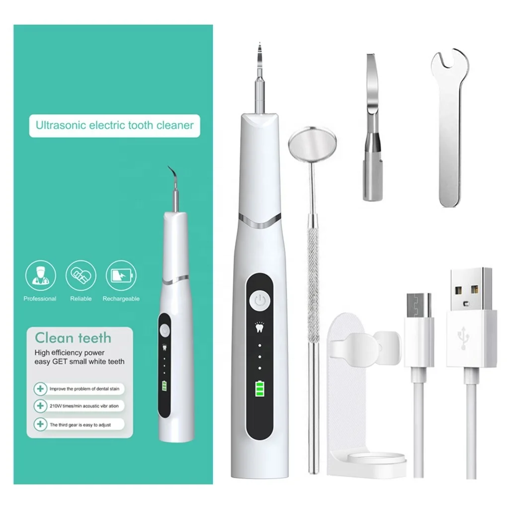 

With USB Rechargeable Electric Dental Brush Calculus Sonic Plaque Removable Accustic Teeth Cleaner Private Label