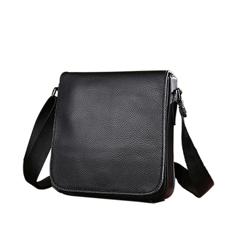 

Black Designer Genuine full grain leather messenger bag travel crossbody bag for man, As picture shows or customized