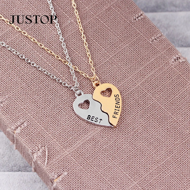 

Personalized Broken Two Half Heart Engraved Initial Best Friend Necklace Lover For Friend Gift Necklaces